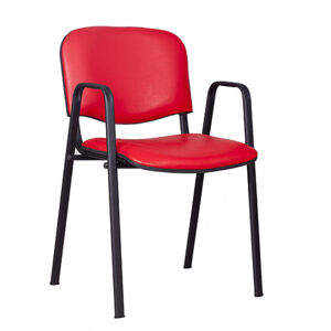 Konferečná stolička ISO eko-koža s područkami Hnedá D19 EKO