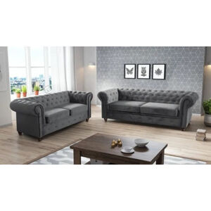 Pohovka Infinity Chesterfield II Tmavosivá