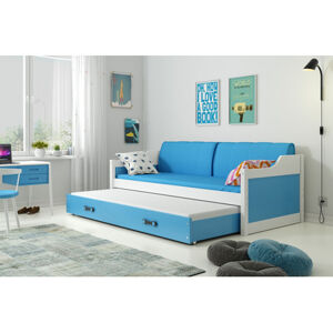 Detská posteľ alebo gauč s výsuvnou posteľou DAVID 200x90 cm Biela Biela