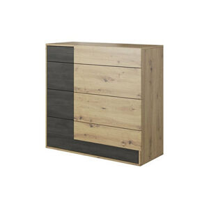 Komoda 4S Bafra - dub artisan/čierna