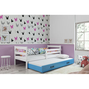 Detská posteľ s výsuvnou posteľou ERYK 200x90 cm Biela Modrá