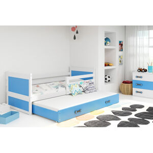 Detská posteľ s výsuvnou posteľou RICO 190x80 cm Biela Modrá
