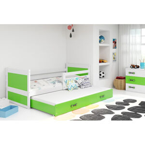 Detská posteľ s výsuvnou posteľou RICO 200x90 cm Biela Zelená