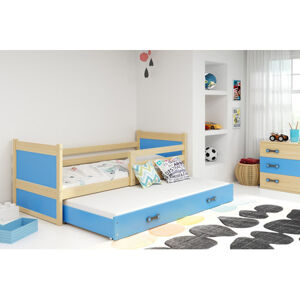 Detská posteľ s výsuvnou posteľou RICO 200x90 cm Borovica Modrá