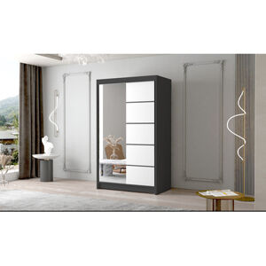 Veľká šatníková skriňa FADO III 120 cm Čierna/Biela