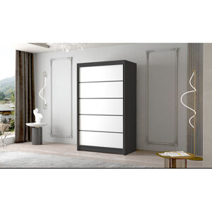 Veľká šatníková skriňa FADO IV 120 cm Čierna/Biela