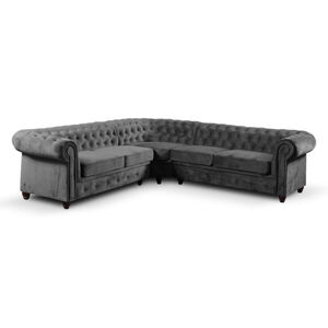 Pohovka Infinity Chesterfield III Tmavě šedá