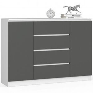 Komoda K160 2D4SZ - biela/grafit