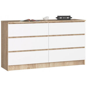 Komoda K140 6SZ sonoma / biela