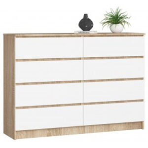 Komoda K160 8SZ - dub sonoma/biela