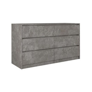 Komoda 6 zásuviek KARO 140 cm beton