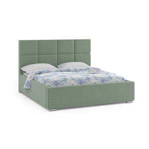 Čalúnená posteľ NOVATIC 160x200 cm Tmavo zelená