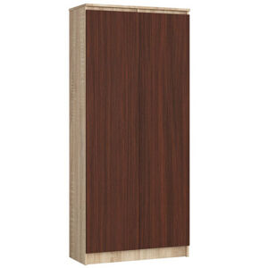 Regál R 80 cm CLP 2 dvierka 8 poličiek dub sonoma/wenge