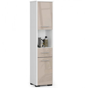 Kúpeľňová skrinka Fin 2D 1SZ 1W biela/cappuccino lesk