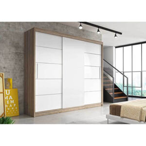 Skriňa Alba II 250x61 cm -dub sonoma/biela