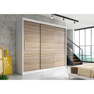 Skriňa Alba II 250x61 cm - biela/dub sonoma