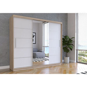 Skriňa Alba 250x61 cm - dub sonoma/biela