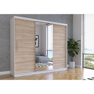 Skriňa Alba 250x61 cm - biela/dub sonoma