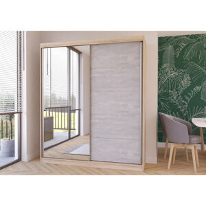Skriňa Betón 183x61 cm - dub sonoma/betón