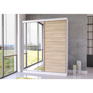 Skriňa Bono 05 160x61 cm - biela/dub sonoma