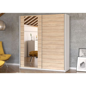 Skriňa Hit 180x55 cm - biela/dub sonoma