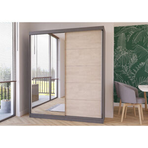 Skriňa Silk 183x61 cm - šedá/dub sonoma