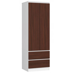 Skriňa STAR S60 2D 2SZ -Biela / Wenge