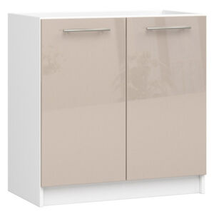 Kuchynská skrinka OLIVIA S80 - biela/cappuccino lesk