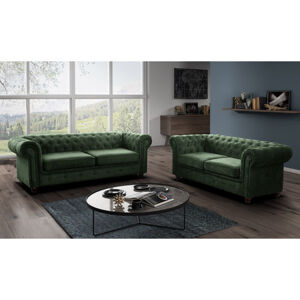 Rozkládací pohovka Infinity Chesterfield II Zelená
